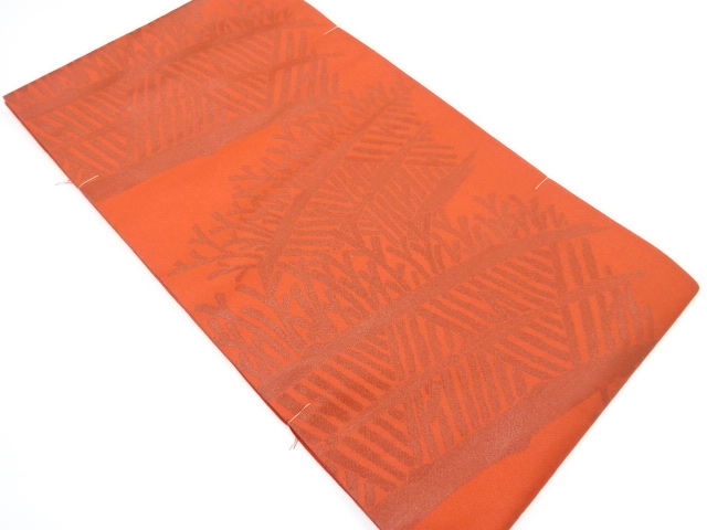 JAPANESE KIMONO / VINTAGE UNUSED FUKURO OBI / SILK / WOVEN GRASS FENCE PATTERN